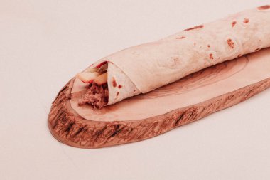 Lezzetli et eti, Türk kebap, sandviç dürümü.