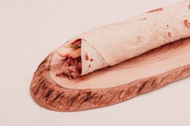 Lezzetli et eti, Türk kebap, sandviç dürümü.