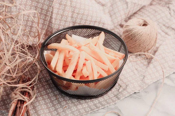 Вкусная Картошка Фри Вкусные Чипсы — стоковое фото