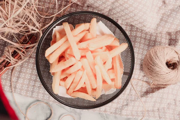 Lezzetli Patates Kızartmaları Lezzetli Cipsler — Stok fotoğraf