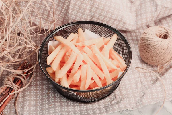 Deliciosas Batatas Fritas Deliciosos Chips — Fotografia de Stock