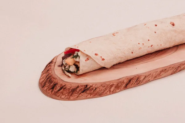 Köstliches Fleisch Durum Türkischer Kebap Sandwich Wrap — Stockfoto