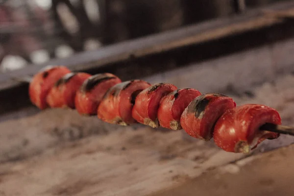 Tomates Rôties Sur Barbecue Cuisine — Photo