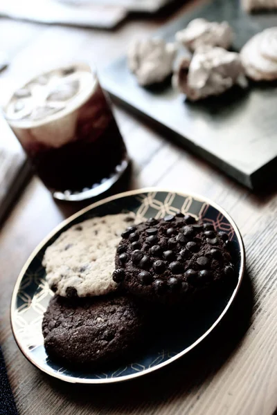 Glass Filter Coffee Delicious Cookies — Stock Photo, Image