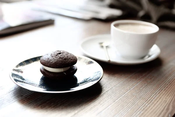 Galletas Con Chispas Chocolate Negro — Foto de Stock