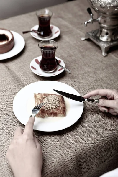 Makanan Penutup Tradisional Turki Baklava Dengan Jambu Mete Kenari Baklava — Stok Foto