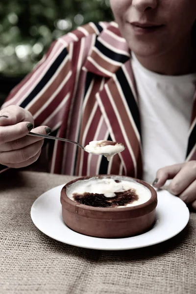 Традиционный Турецкий Десертный Молочный Пудинг Рисом — стоковое фото