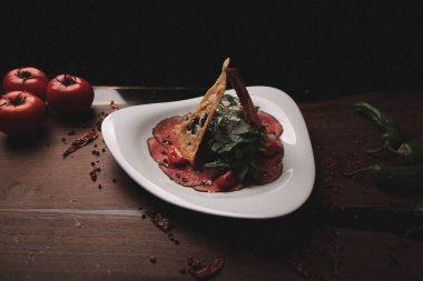 Biraz sebzeli somon pişirdim.