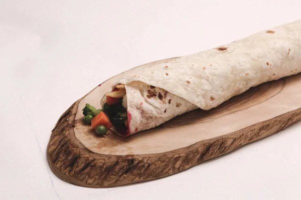 Deliciosa Carne Durum Kebap Turco Envoltório Sanduíche — Fotografia de Stock