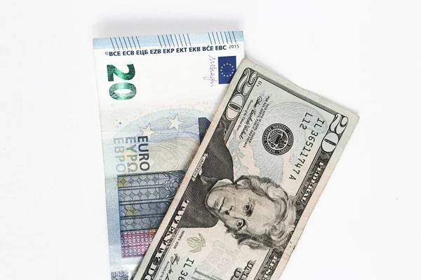 Oss Dollar Och Euro Sedel Pengar — Stockfoto