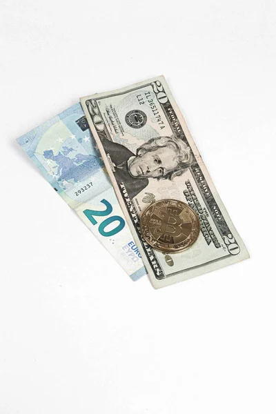 Turkse Lire Bankbiljetten Dollars Euro — Stockfoto
