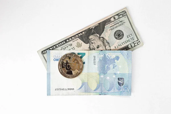 Банкноты Турецких Лир Доллары Сша Евро — стоковое фото