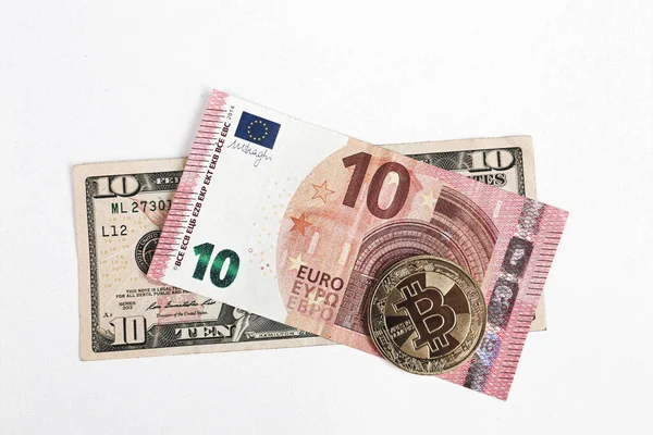 Billetes Liras Turcas Dólares Estadounidenses Euros —  Fotos de Stock