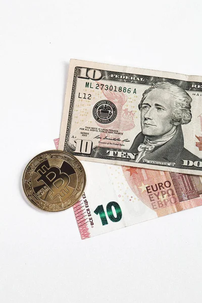 ユーロ 米ドル ビットコイン — ストック写真