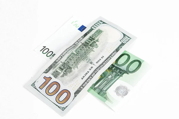 Oss Dollar Och Euro Sedel Pengar — Stockfoto