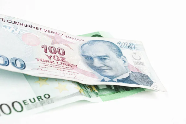 Lira Turca Banconote Euro — Foto Stock