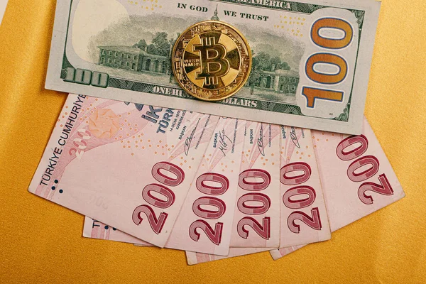 Dollars Bitcoin — 스톡 사진