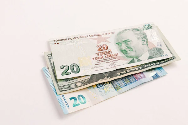 Türk Lirası Amerikan Doları Euro — Stok fotoğraf