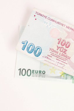 Türk Lirası ve Euro banknotları