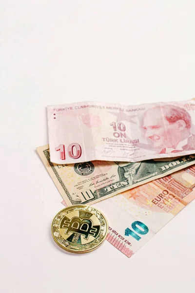 Multi Euro Dolar Cash Coin Différents Types Billets Nouvelle Génération — Photo