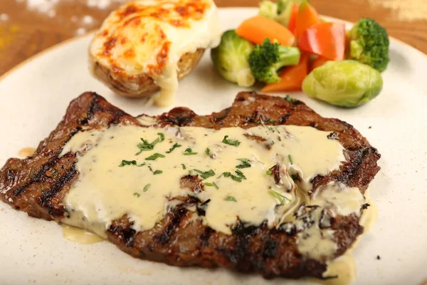 Freshly Grilled Beef Steak Meat — Stock Photo, Image