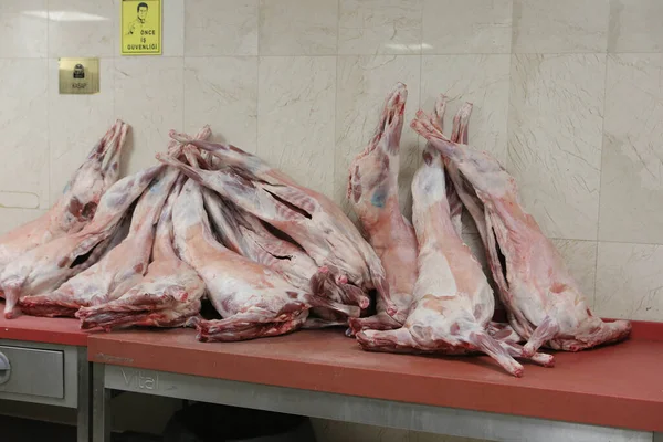 Groot Varkensvlees Rauw Vlees Keuken — Stockfoto