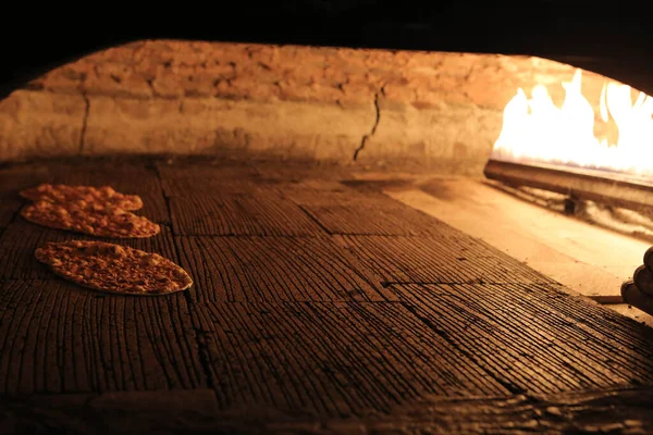 Restaurante Pita Pão Pide Cozinhar Forno Fogão Imagem Conceito Padaria — Fotografia de Stock