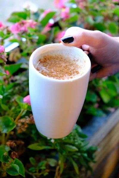 Bebida Turca Tradicional Sahlep Bebida Caliente Lechosa Salep — Foto de Stock