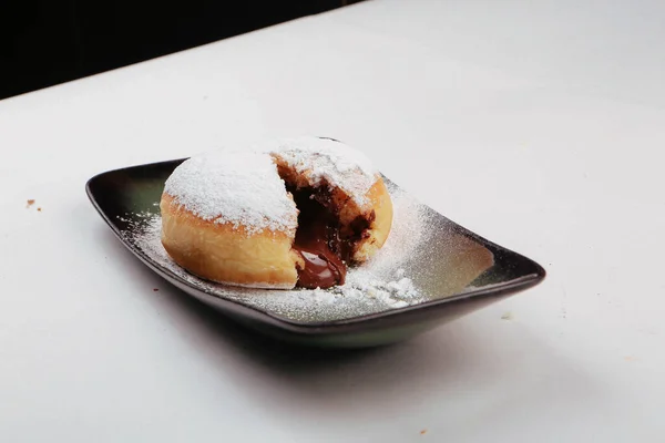 Powder Sugar Fall Donuts Berliner — Stock Photo, Image