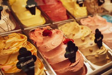 Buzdolabında lezzetli meyveli dondurma var..