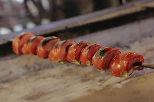 Tomates Rôties Sur Barbecue Cuisine — Photo