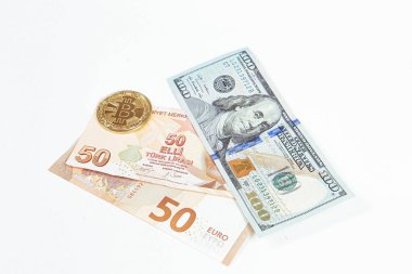 Multi Euro Nakit ve Bozuk Para, farklı türde yeni nesil banknotlar, bitcoin, Türk lirası