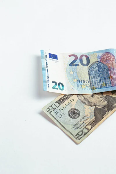 Oss Dollar Och Euro Sedel Pengar — Stockfoto