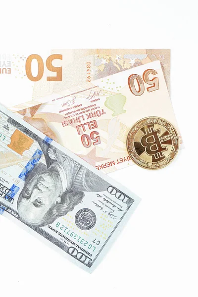 Multi Euro Dolar Gotówka Monety Inny Rodzaj Banknotów Nowej Generacji — Zdjęcie stockowe