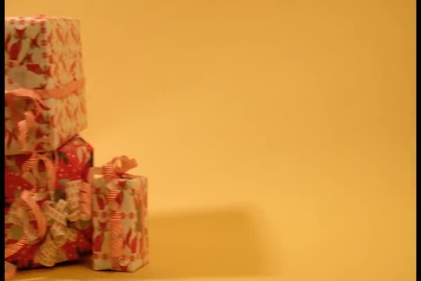 Cajas Regalo Cajas Regalo Navidad — Vídeos de Stock