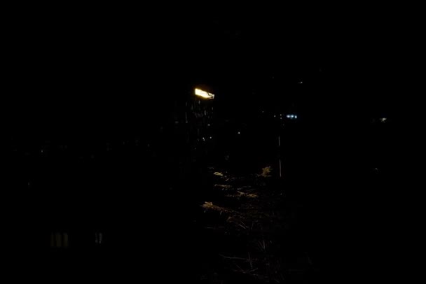 Scéna Pouliční Lampy Když Prší — Stock video