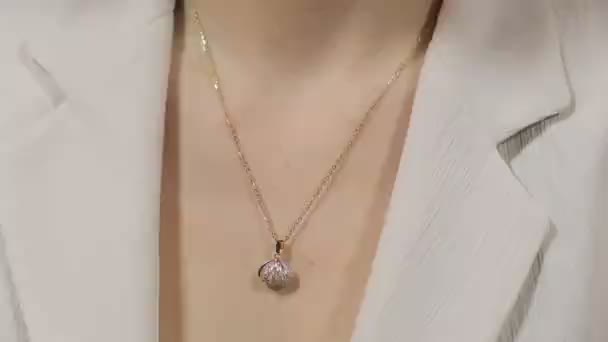 Luxe Gouden Diamanten Sieraden — Stockvideo
