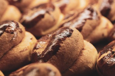 Bir grup çeşit kurabiye. Çikolata parçacıklı, yulaflı, kuru üzümlü, beyaz çikolatalı.