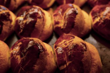 Bir grup çeşit kurabiye. Çikolata parçacıklı, yulaflı, kuru üzümlü, beyaz çikolatalı.