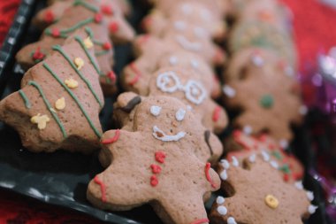 Bir grup çeşit kurabiye. Çikolata parçacıklı, yulaflı, kuru üzümlü, beyaz çikolatalı.