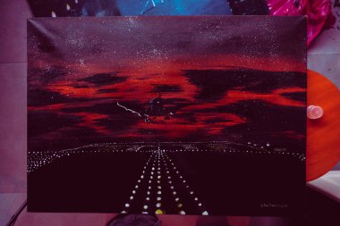 acrylic and oil background Abstract painted brush strokes texture background