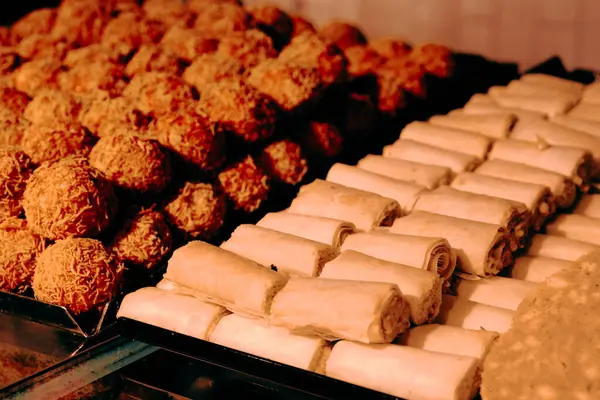 Группа Разнообразных Печенек Шоколадная Крошка Изюм Овсянки Белый Шоколад — стоковое фото