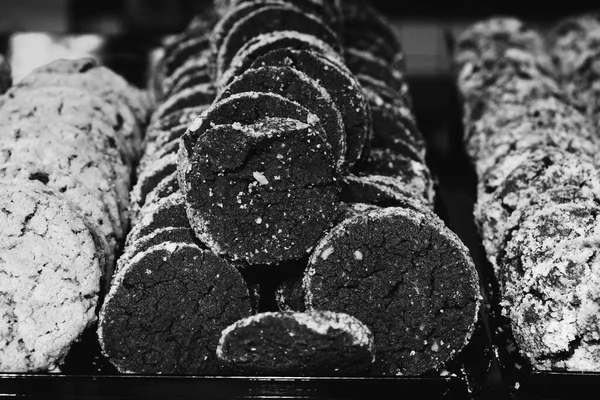 Gruppe Von Verschiedenen Cookies Schokochips Haferflocken Rosinen Weiße Schokolade — Stockfoto