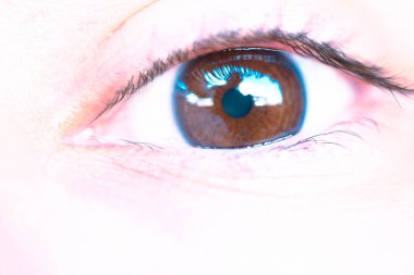 Bir insanın derin gözlerinin güzel makro yakın çekimi.