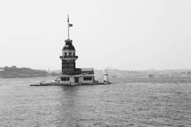 Bakire Kulesi, İstanbul, Türkiye; Leander Kulesi olarak da bilinen Kz Kulesi (Leandros Kulesi))