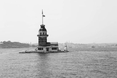 Bakire Kulesi, İstanbul, Türkiye; Leander Kulesi olarak da bilinen Kz Kulesi (Leandros Kulesi))