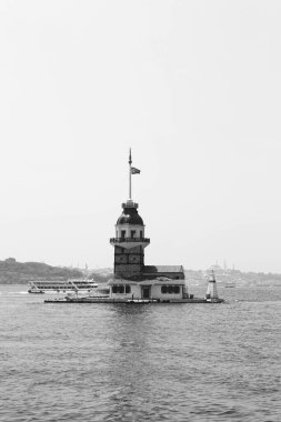 Bakire Kulesi, İstanbul, Türkiye; Leander Kulesi olarak da bilinen Kz Kulesi (Leandros Kulesi))