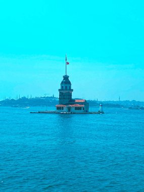 Bakire Kulesi, İstanbul, Türkiye; Leander Kulesi olarak da bilinen Kz Kulesi (Leandros Kulesi))