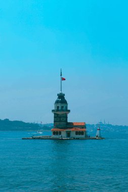 Bakire Kulesi, İstanbul, Türkiye; Leander Kulesi olarak da bilinen Kz Kulesi (Leandros Kulesi))