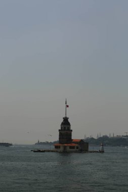 Bakire Kulesi, İstanbul, Türkiye; Leander Kulesi olarak da bilinen Kz Kulesi (Leandros Kulesi))